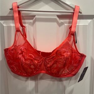 Paramour Coral lace Bra New 38DD